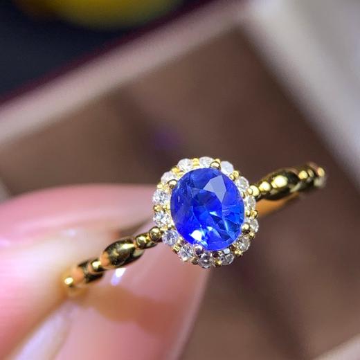 0.7ct刻面蓝宝石戒指 商品图1