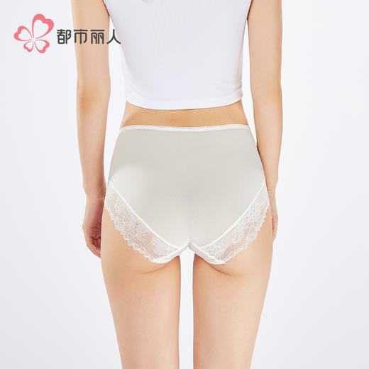 都市丽人薄透丝滑蕾丝网布系列蕾丝平角裤LKH5E2 商品图3