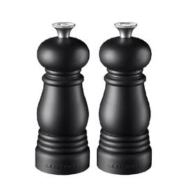 法国进口（Le Creuset）酷彩调料研磨器（盐+胡椒）迷你版11cm哑光黑色