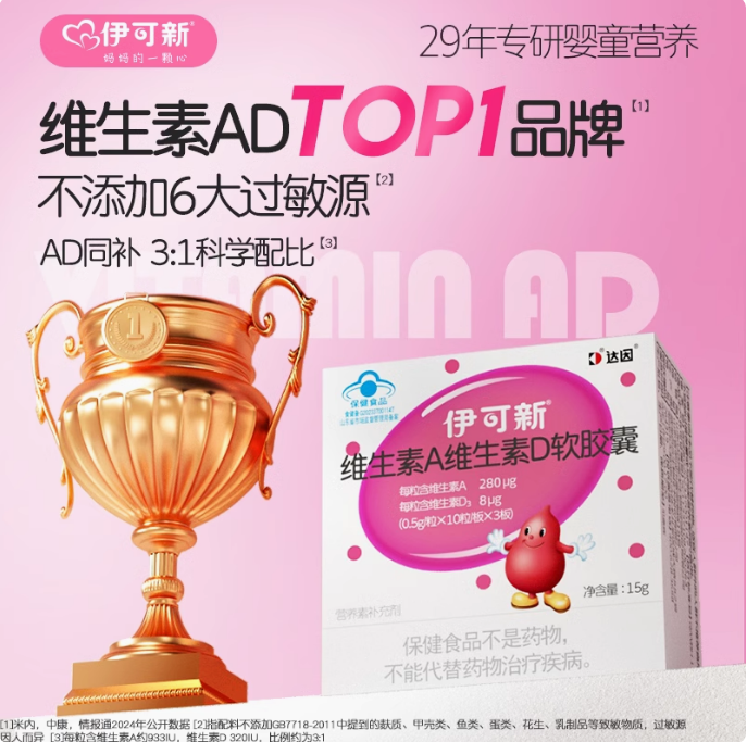 伊可新维生素A维生素D软胶囊15g 30粒