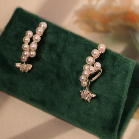 刘yifei同款 20粒珠珠 正圆无暇ji强光镶嵌的耳环 纯银 星星好灵动 好看精致 商品图10