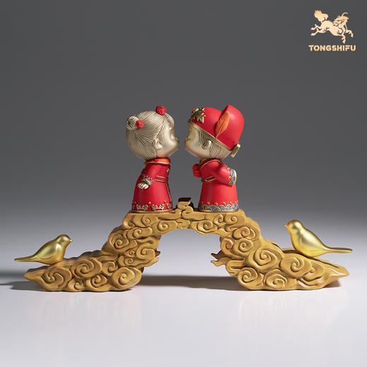 铜师傅《喜结连理》客厅桌面铜摆件 家居装饰品 结婚礼物 商品图3