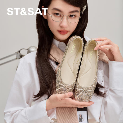 【甜美芭蕾】星期六闪亮蝴蝶结平底单鞋SSD1111059 商品图6