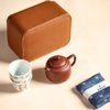 石音小品壶套装 原矿清水泥 旅行皮制包装 全麻小茶巾备上 使用方便 商品缩略图2