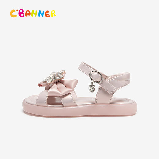 千百度童鞋蝴蝶结平底休闲凉鞋女童洋气可爱外穿凉鞋A25357301 商品图2