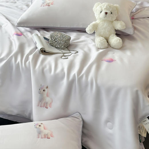 自然醒卡通60支天丝数码印花夏被四件套莱赛尔纤维凉感夏被薄款丝滑裸睡空调被可水洗TD 商品图4