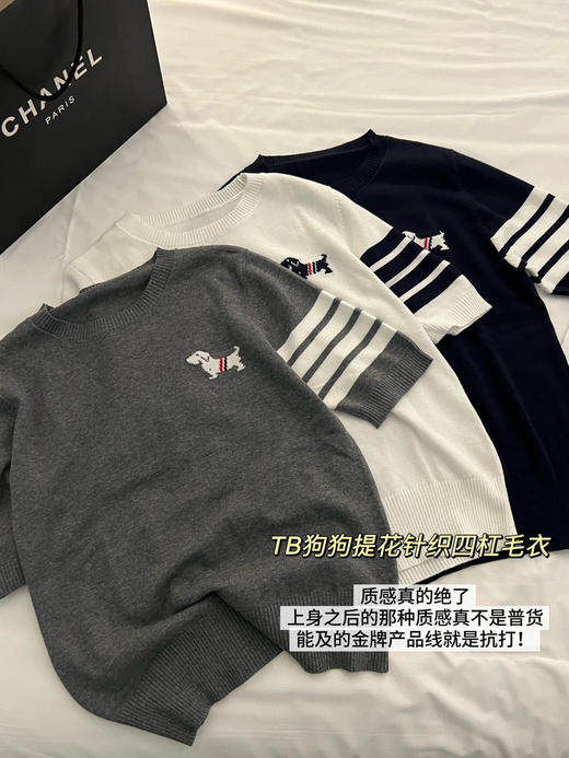 TB狗狗提花针织四杠毛衣 商品图9
