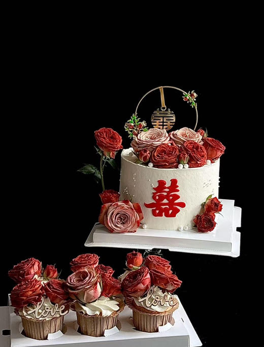 卡布奇诺鲜花组合款（六寸蛋糕➕六枚纸杯） 商品图0