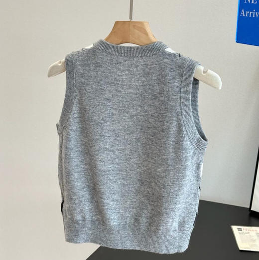 Miu家秀款字母logo菱格羊毛马夹背心031305 商品图10