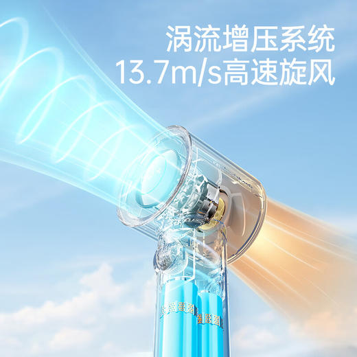 积分免费兑：摩飞电器（Morphyrichards）手持电风扇迷你便携式涡轮小风扇户外露营出行风宝100档风力智能变频长续航高速小风炮MR3600灰 商品图6