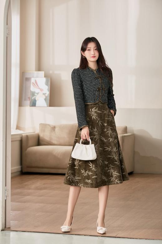 Le Malene 气质新中式印花盘扣外套半裙套装 19534 商品图4