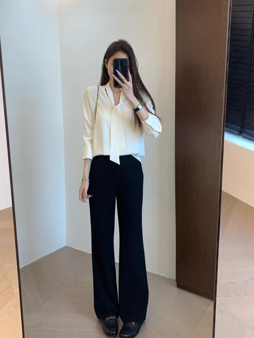 早春飘带蝴蝶结优雅垂感OL衬衫 商品图4