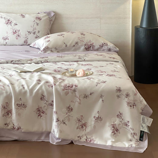 自然醒花卉60支天丝数码印花夏被四件套高级夏季可水洗莱赛尔凉感薄款空调被夏被子TD 商品图2