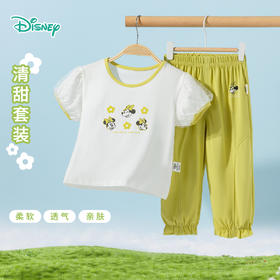 迪士尼【米妮凉感T恤防蚊裤套装】25春夏新款冰感透气短袖宽松休闲裤ZD2ET002