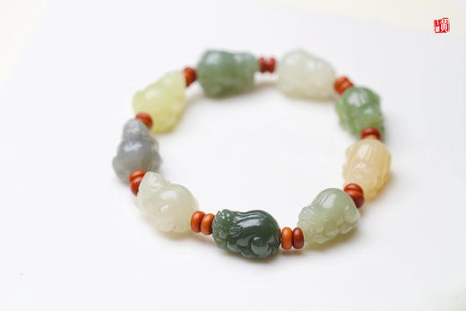 和田玉多宝【招财貔貅】手串 商品图1