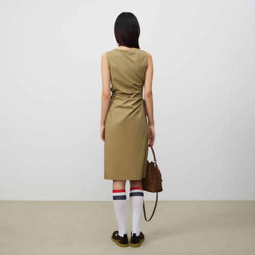 lost in echo2025春夏新款日本进口无袖活片开衩中长修身连衣裙女 商品图3