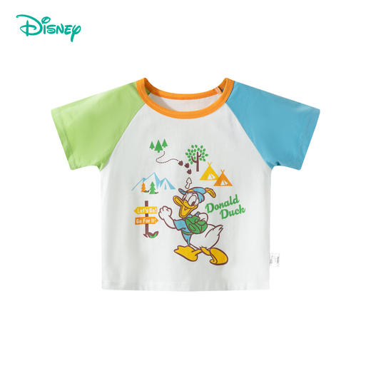迪士尼【唐老鸭撞色短袖T恤】25夏季新款男童纯棉上衣宽松透气打底衫* 商品图8