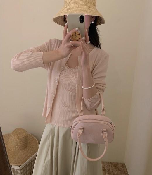 老米优品🎈 恰到好处的春意《蕾丝背心+珍珠扣针织开衫》春日氛围感穿搭~ 莫兰迪色系好温柔！ 商品图5