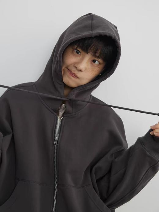 步履不停/5A15099C/连帽拉链结构花苞卫衣外套 商品图0