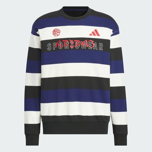 Adidas阿迪达斯CNY STRIPE SWEATSHIRT 蛇年情侣款法式毛圈布撞色运动宽松卫衣套头衫圆领卫衣JZ4200 商品图6