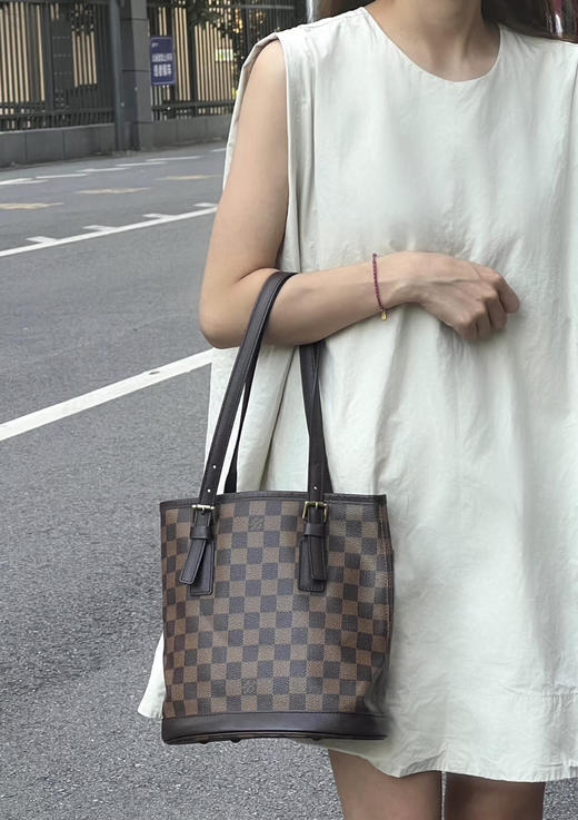 LV 中古 小号 棕棋盘格 petit 水桶包 商品图2