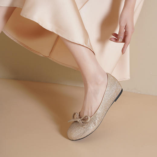 Westory2025年春季圆头满钻平跟休闲通勤百搭浅口单鞋W25AE59071 商品图7