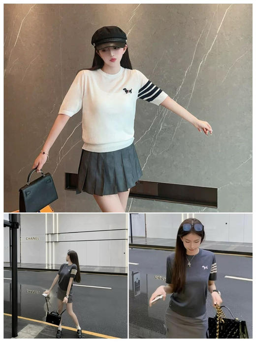 TB狗狗提花针织四杠毛衣 商品图0