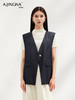 【休闲感穿搭】阿菁娜一字扣V领合身宽肩马甲F30C203012 商品缩略图1