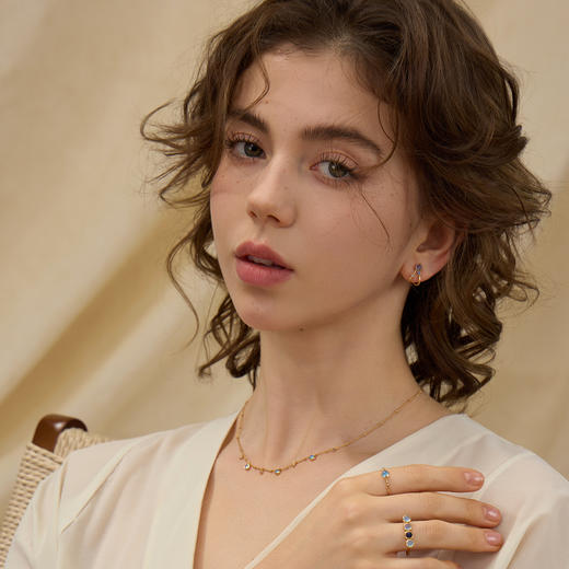 ARSIS银饰｜秘密花园系列 仲夏蓝调耳钉 商品图1