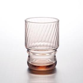 日本进口石塚硝子平底玻璃杯AS牛仔纹粉色-8BC707