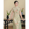 浅色荷花奥黛旗袍2025新款夏季年轻款日常改良民国风复古旗袍裙LBS3402 商品缩略图0