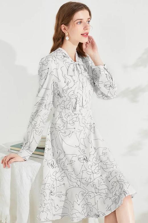 yigue/亦谷 春夏款飘带鱼尾收腰显瘦连衣裙 17962 商品图4