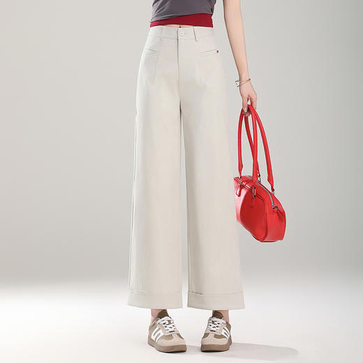 高腰潮流阔腿裤，韩版简约时尚优雅女士休闲裤YX-XBMY6619 商品图3