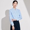 IWY/蓝白竖条纹衬衣女春季新款长袖正肩上衣高级感穿搭通勤女装1024B009+243033S1 商品缩略图1