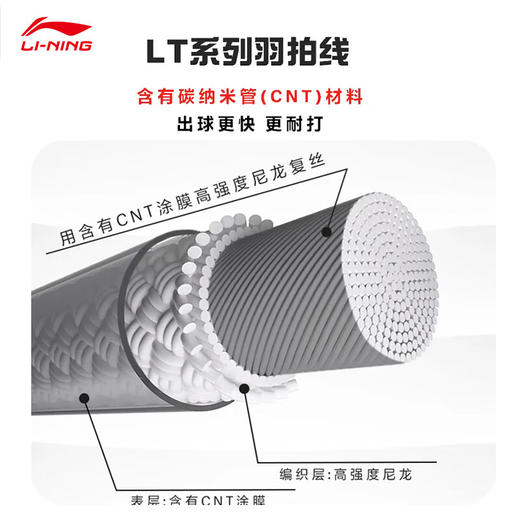 李宁羽毛球线LT70高反弹型羽线CNT涂膜羽毛球线耐打线径李宁羽毛球拍线 LT66高弹LT61 商品图2