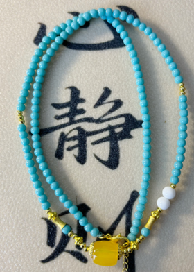 JS(辰龙文轩）蜜蜡双圈锁骨链设计款