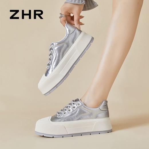 ZHR则则厚底轻便板鞋耐磨ins百搭女鞋松糕底2024秋季新款休闲鞋女 商品图7