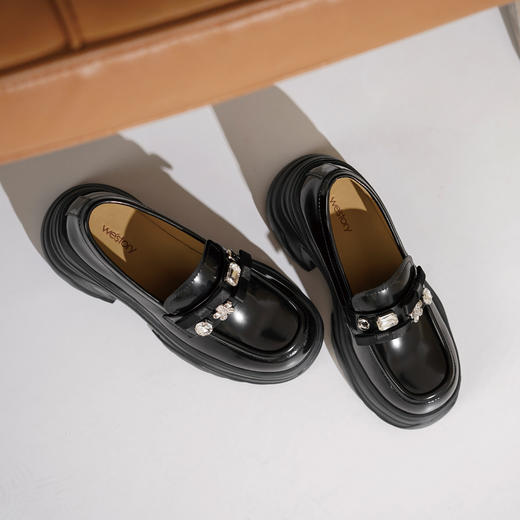 Westory2025年春季圆头厚底乐福深口单鞋S25AM59241 商品图0