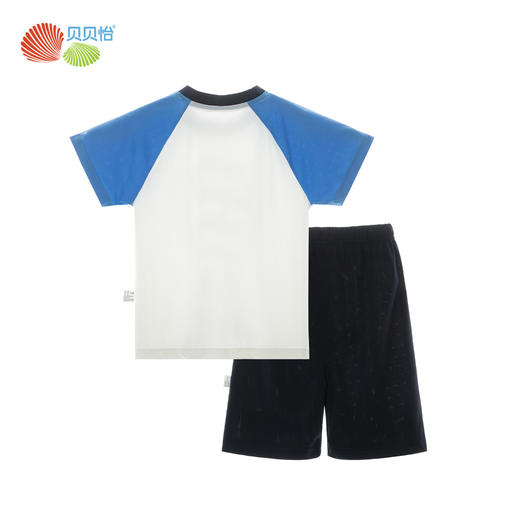 贝贝怡夏季新款男童凉感短袖短裤运动套装网眼透气T恤轻薄短裤两件套ZB2ET024 商品图10