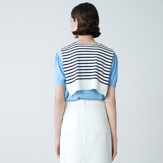 EITIE爱特爱夏新款简约基础款舒适弹力修身通勤百搭针织衫7801502 商品图9