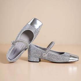 Westory2025年春季小香风满足低跟方头玛丽珍浅口单鞋S25AE58741