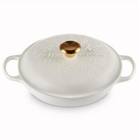 法国进口（Le Creuset）酷彩铸铁煎烤锅26cm2.2L棉白色
