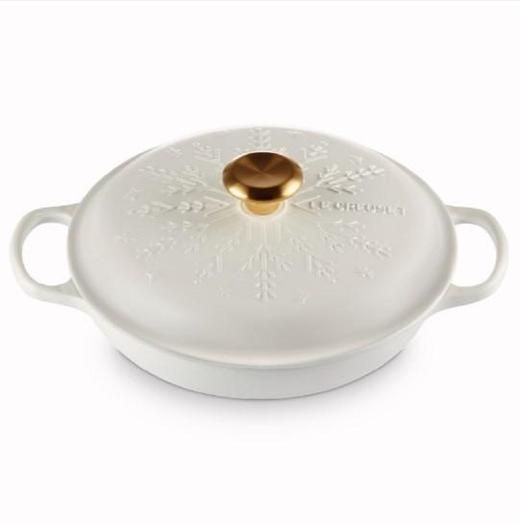 法国进口（Le Creuset）酷彩铸铁煎烤锅26cm2.2L棉白色 商品图0