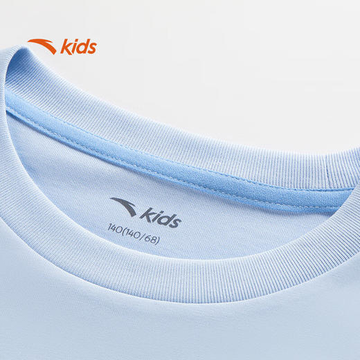 安踏儿童男大童圆领短T2025夏透气亲肤针织短袖T恤衫352528133 商品图6