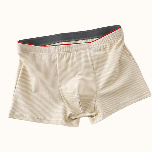【男士彩棉竖条纹款平角裤】男士条纹纯棉平角内裤柔软亲肤透气四角内裤护肤彩棉 商品图4