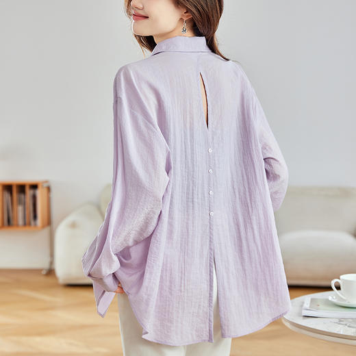 馥迦慵懒复古后开叉衬衫 商品图10