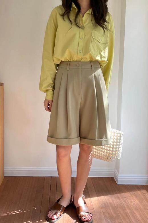 LNNNS 卡其色休闲百搭随性五分短裤 17940 商品图1