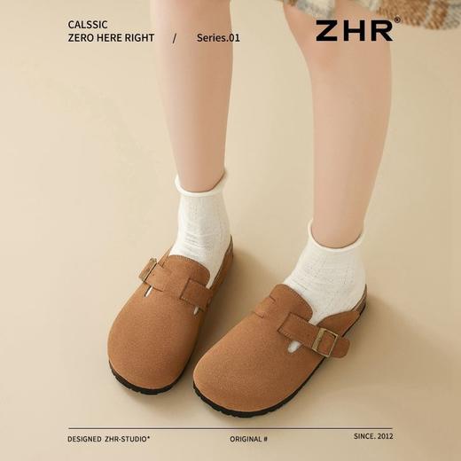 ZHR则则真皮牛反绒半拖包头勃肯鞋女情侣款百搭ins半拖鞋女博肯鞋 商品图7