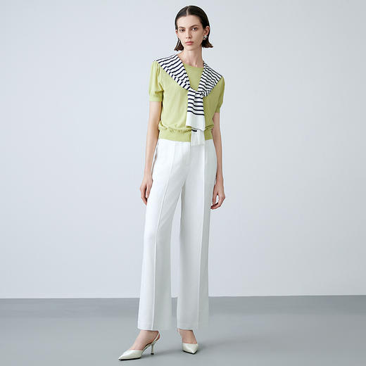 EITIE爱特爱夏新款简约基础款舒适弹力修身通勤百搭针织衫7801502 商品图2