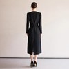 IWY/冷淡系别致裙子深V领连衣裙职业装中长款系带西装小黑长裙礼服 Q1248 商品缩略图3